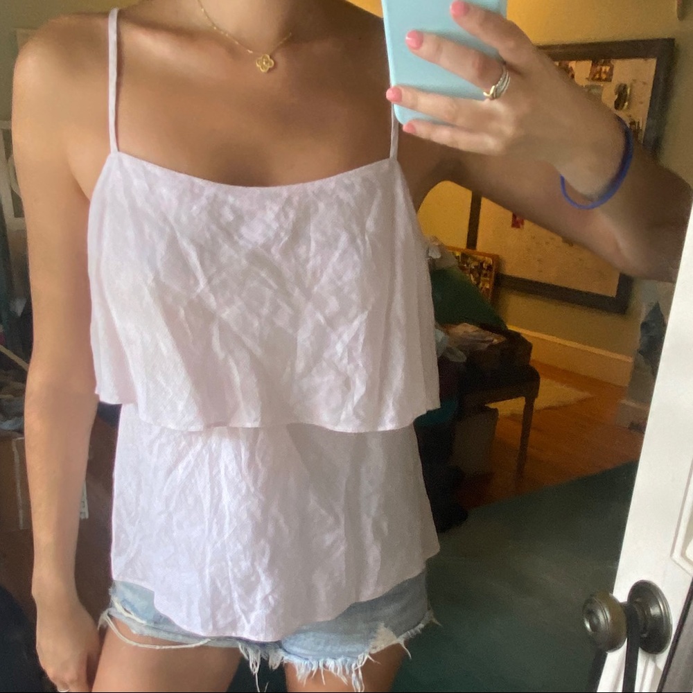 Pink and White Saks Fifth Avenue Tank